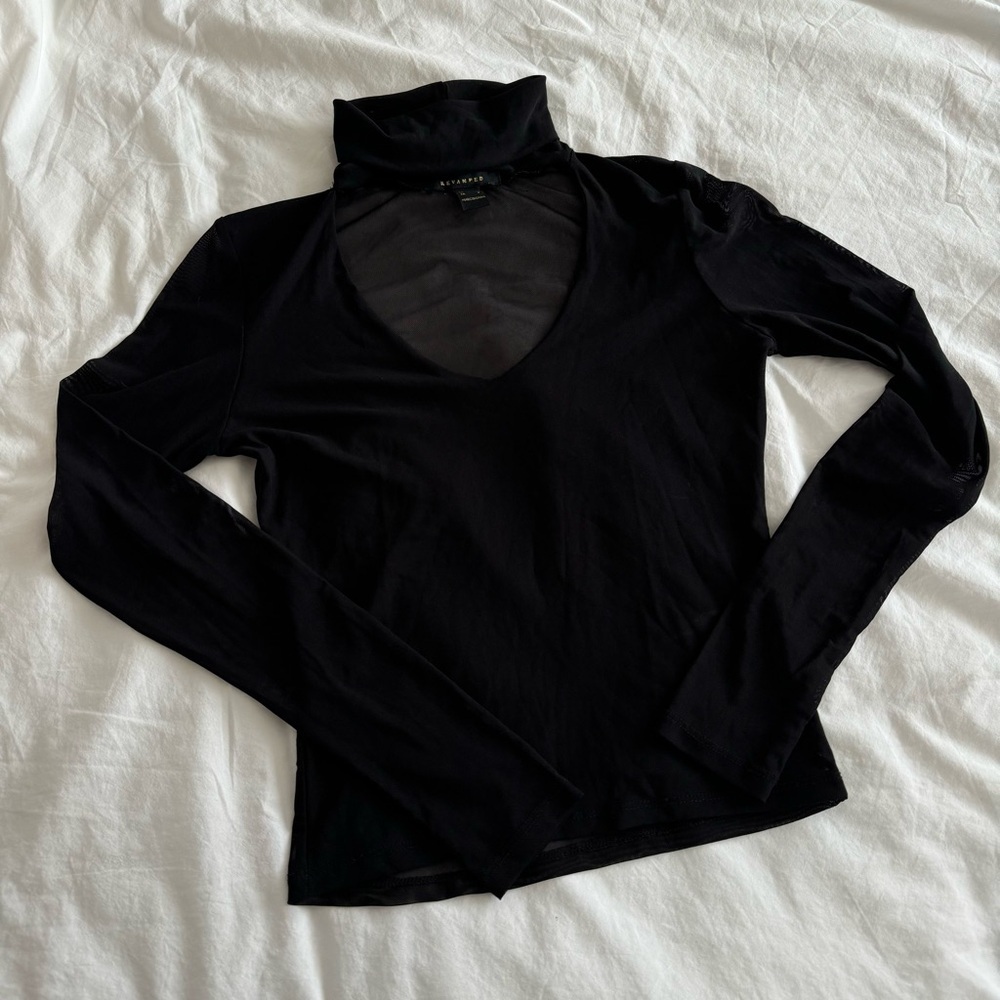 Revamped mesh long sleeve top